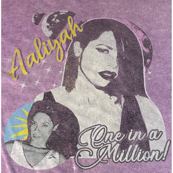 Aaliyah One In A Million Graphic T-Shirt Women’s 2XL Purple Vintage Style Tee - Picture 4 of 4